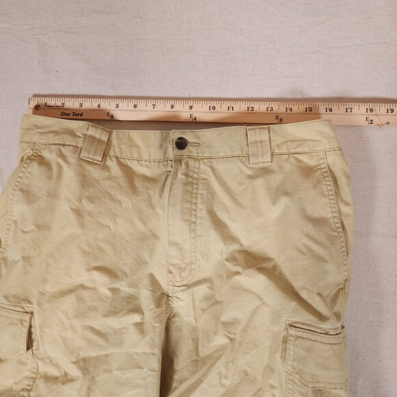 LL Bean Cargo Pants Mens 35x32 (~32x28.5) 100% Cotton Light Yellow RUNS SMALL - Picture 5 of 15